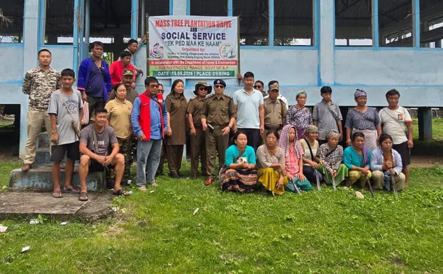 Forest officials conduct plantation drive at Debing