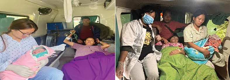 Babies delivered inside ambulances