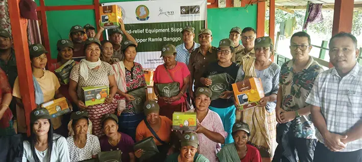 Relief materials distributed to flood-affected families