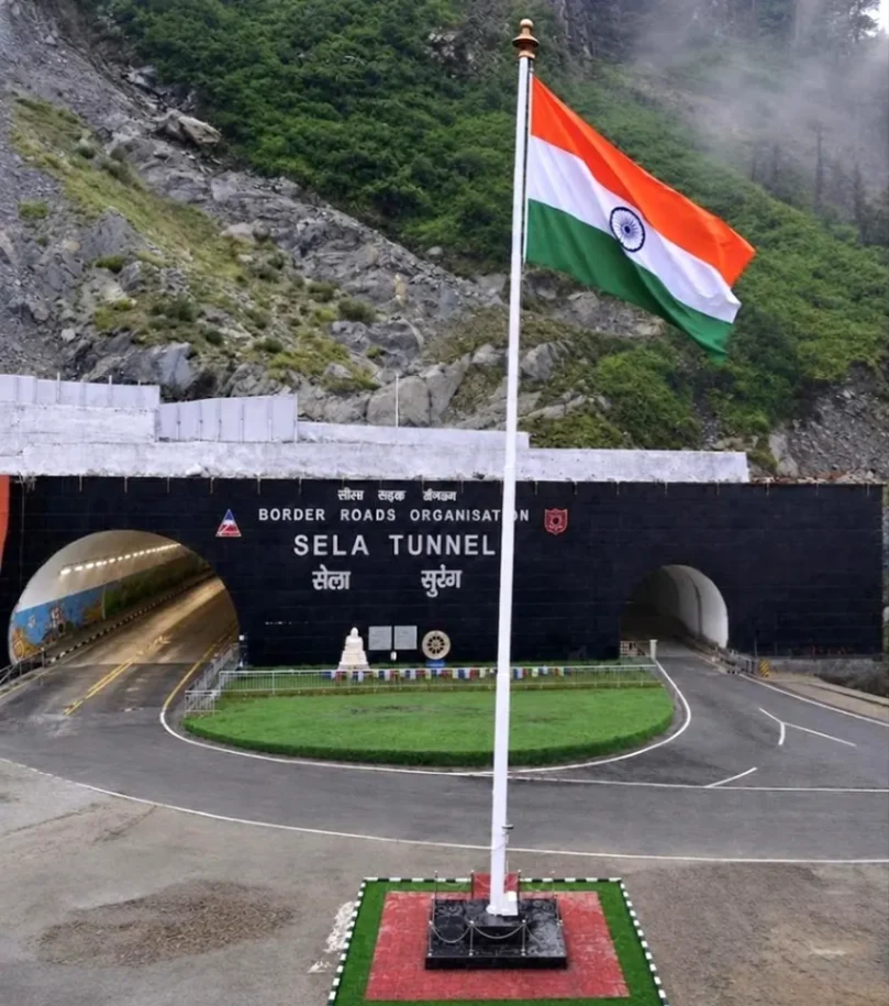 BRO hoists 72-foot tall Indian flag at Sela tunnel