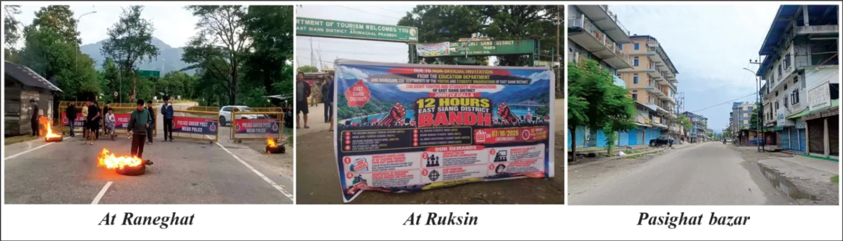 8 orgs enforce 12-hour East Siang bandh
