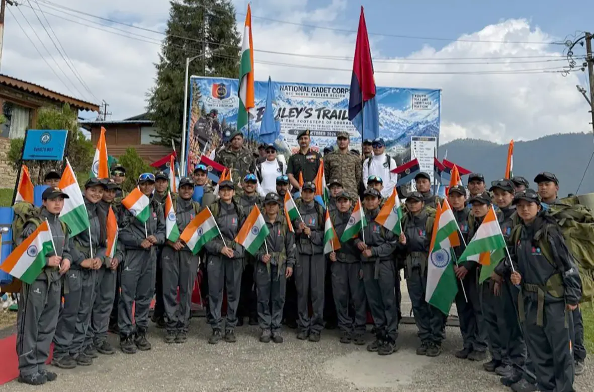 NCC cadets flagged in after completing Bailey's Trail Trek