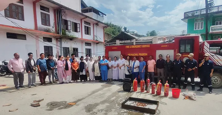 Fire safety drill at Seppa district hospital