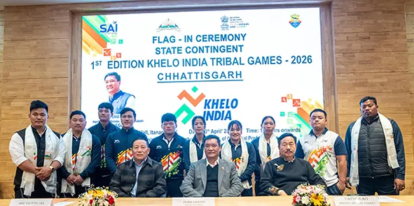 CM flags in Khelo India Tribal Games contingent