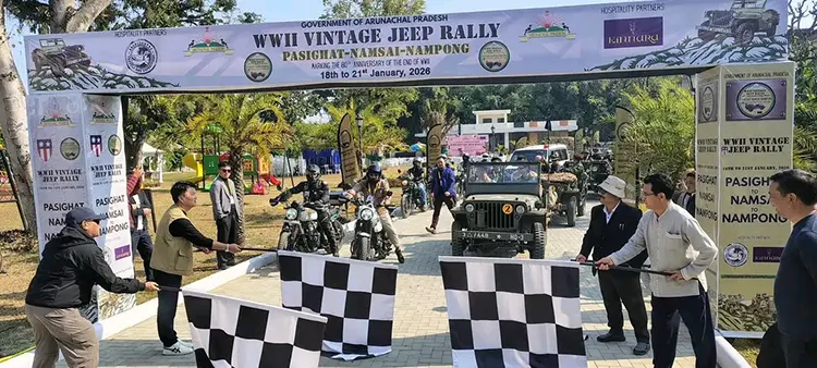 WW-II vintage jeep and bike rally reaches Namsai