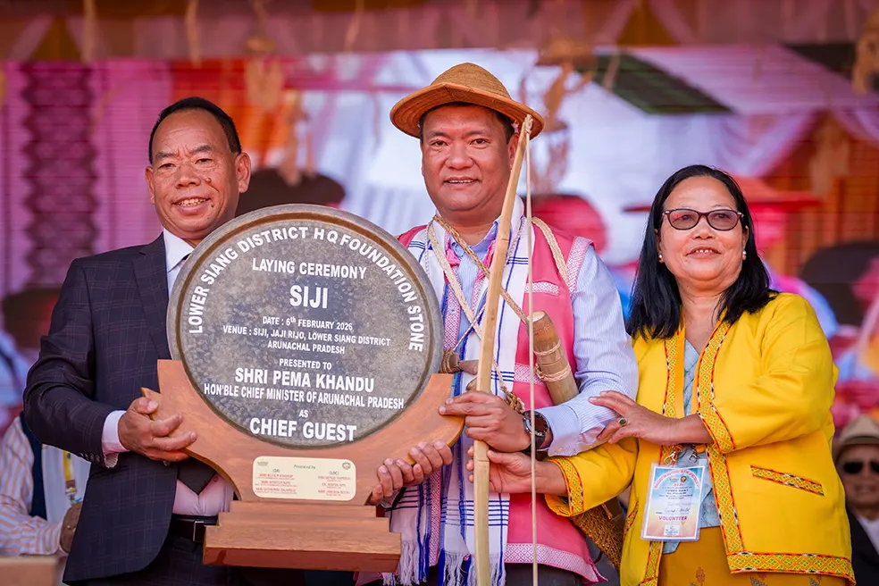 CM lays foundation stone of permanent L/Siang HQ in Siji