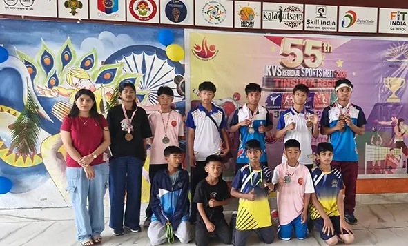 KV Khonsa wins 3 medals at KVS Regional Sports Meet