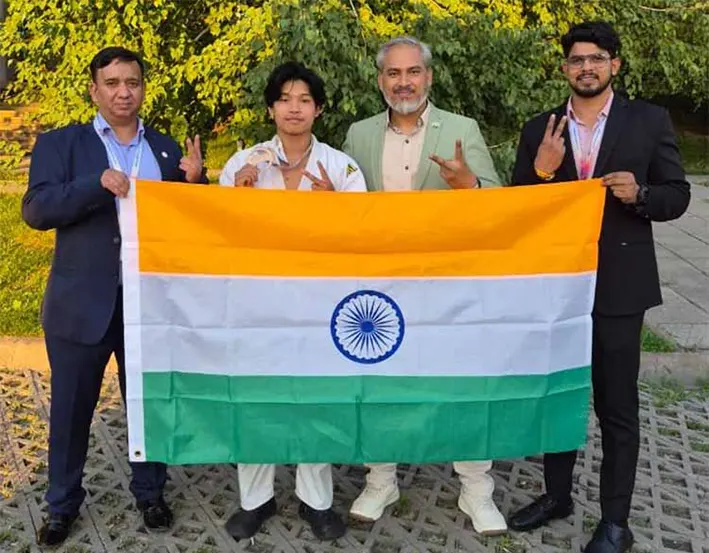 Langkung Duta Bulang from Arunachal Pradesh, representing India, won a bronze medal in the ongoing Asian Ju-Jitsu Champi