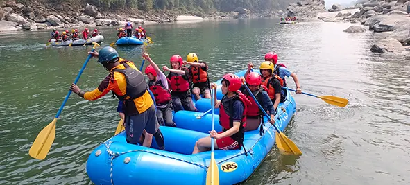 White water rafting course underway